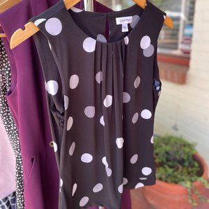 Calvin Klein Black Polka Dot Blouse